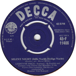 Leontyne Price / Solisten Der Wiener Philharmoniker Silent Night (Stille Nacht, Heilige Nacht) / Ave Maria USED VINYL 7INCH 45 RPM