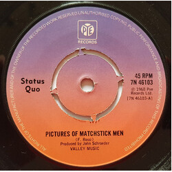 Status Quo Pictures Of Matchstick Men / Ice In The Sun USED VINYL 7INCH