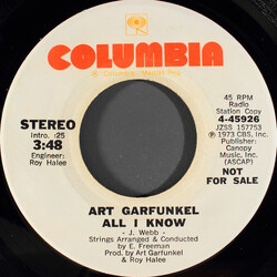 Art Garfunkel All I Know USED VINYL 7INCH 45 RPM PROMO STEREO MONO