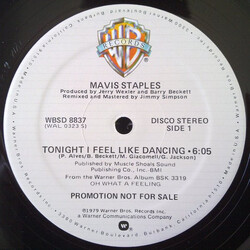 Mavis Staples Tonight I Feel Like Dancing USED VINYL 12INCH 33 S RPM PROMO STEREO