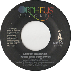 Aleese Simmons I Want To Be Your Lover Vinyl 7" USED