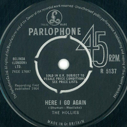 The Hollies Here I Go Again Vinyl 7" USED