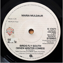 Maria Muldaur Birds Fly South (When Winter Comes) Vinyl 7" USED