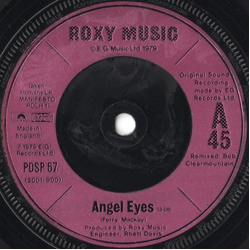 Roxy Music Angel Eyes Vinyl 7" USED