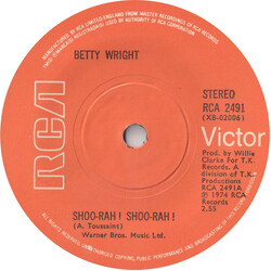 Betty Wright Shoo-rah ! Shoo-rah ! USED VINYL 7INCH 45 RPM SINGLE STEREO
