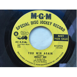 Molly Bee You Win Again / I Hate To See Me Go Vinyl 7" USED