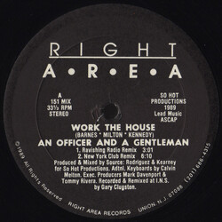An Officer And A Gentleman Work The House Re-Mix USED VINYL 12INCH 33 S RPM