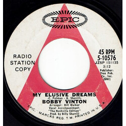 Bobby Vinton My Elusive Dreams USED VINYL 7INCH 45 RPM SINGLE PROMO STYRENE