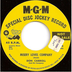 Don Carroll (8) Misery Loves Company / Big Brother USED VINYL 7INCH 45 RPM SINGLE PROMO
