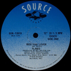 Flakes Miss Fine Lover USED VINYL 12INCH 33 S RPM