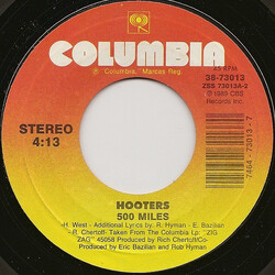 The Hooters 500 Miles USED VINYL 7INCH 45 RPM SINGLE STEREO