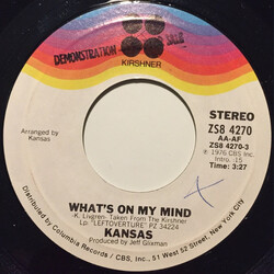 Kansas (2) What's On My Mind USED VINYL 7INCH 45 RPM SINGLE
