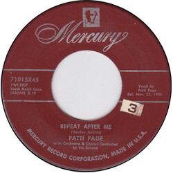 Patti Page Repeat After Me USED VINYL 7INCH 45 RPM SINGLE