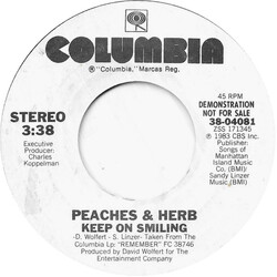 Peaches & Herb Keep On Smiling USED VINYL 7INCH 45 RPM SINGLE PROMO STYRENE
