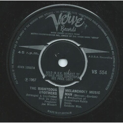 The Righteous Brothers Melancholy Music Man USED VINYL 7INCH 45 RPM