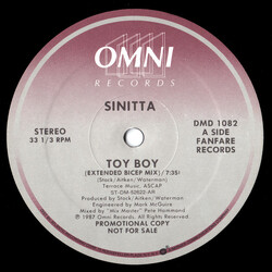 Sinitta Toy Boy USED VINYL 12INCH 33 S RPM SINGLE PROMO