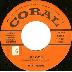 Teresa Brewer Milord USED VINYL 7INCH 45 RPM SINGLE