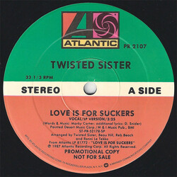 Twisted Sister Love Is For Suckers USED VINYL 12INCH 33 S RPM SINGLE PROMO
