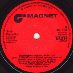Silver Convention Everybody's Talking 'Bout Love USED VINYL 7INCH 45 RPM SINGLE