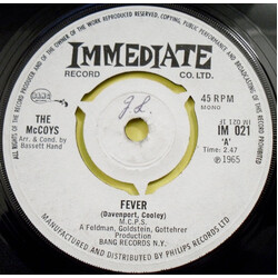 The McCoys Fever USED VINYL 7INCH 45 RPM SINGLE
