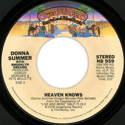 Donna Summer Heaven Knows Vinyl 7" USED