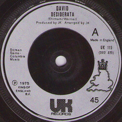 David (52) Desiderata USED VINYL 7INCH 45 RPM