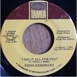 Eddie Kendricks I Did It All For You / Can I USED VINYL 7INCH 45 RPM SINGLE