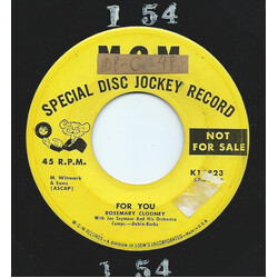 Rosemary Clooney For You / I Wonder USED VINYL 7INCH 45 RPM SINGLE PROMO