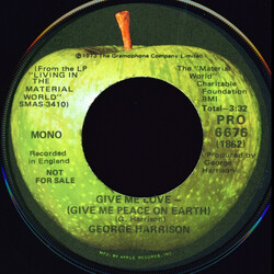 George Harrison Give Me Love (Give Me Peace On Earth) USED VINYL 7INCH 45 RPM SINGLE PROMO STEREO MONO