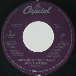 MC Hammer Turn This Mutha Out Vinyl 7" USED