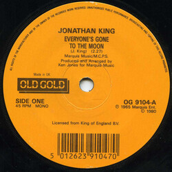 Jonathan King Everyone's Gone To The Moon / Summer's Coming Vinyl 7" USED