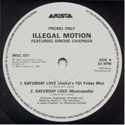 Illegal Motion / Simone Chapman Saturday Love VINYL 12" USED