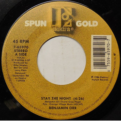 Benjamin Orr Stay The Night / Too Hot To Stop Vinyl 7" USED