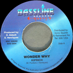 Kiprich / Delly Ranks Wonder Why / Dem A Plan Vinyl 7" USED