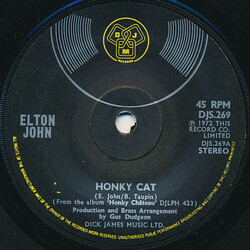 Elton John Honky Cat USED VINYL 7INCH SINGLE 45 RPM STEREO