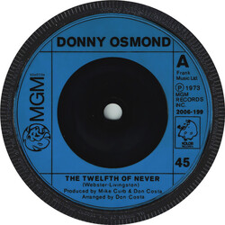 Donny Osmond The Twelfth Of Never USED VINYL 7INCH 45 RPM SINGLE