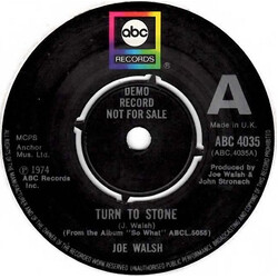Joe Walsh Turn To Stone USED VINYL 7INCH 45 RPM PROMO