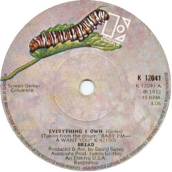 Bread Everything I Own USED VINYL 7INCH 45 RPM SINGLE