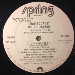 Millie Jackson I Had To Say It Vinyl LP USED