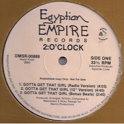 2:O'Clock Gotta Get That Girl USED VINYL 12INCH 33 S RPM PROMO