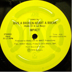 Impact (11) Happy Man / Give A Broken Heart A Break VINYL 12" USED