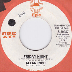Allan Rich (2) Friday Night Vinyl 7" USED