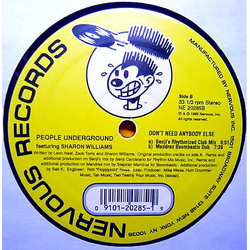 People Underground / Sharon Williams Don't Need Anybody Else Vinyl 12" USED