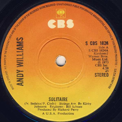 Andy Williams Solitaire Vinyl 7" USED