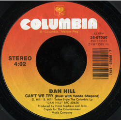 Dan Hill / Vonda Shepard Can't We Try VINYL 7" USED