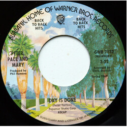 Peter, Paul & Mary Day Is Done / Leaving On A Jet Plane USED VINYL 7INCH 45 RPM REISSUE