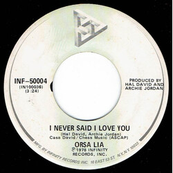 Orsa Lia I Never Said I Love You USED VINYL 7INCH 45 RPM SINGLE
