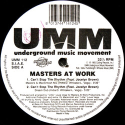 Masters At Work Can't Stop The Rhythm USED VINYL 12INCH 33 S RPM