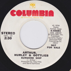 Arthur, Hurley & Gottlieb Sunshine Ship USED VINYL 7INCH 45 RPM PROMO STEREO MONO