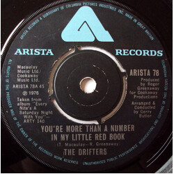 The Drifters You're More Than A Number In My Little Red Book USED VINYL 7INCH 45 RPM SINGLE